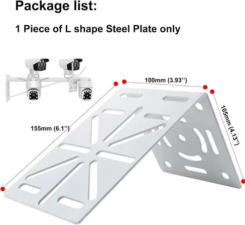 L Security Camera Mount Bracket, Adjustable Universal Camera Wall Mounting Bracket for CCTV Surveillance Cameras/IP Cameras/Dome Camera with J Shape Mount (L-Shapped Mount) in Kuwait