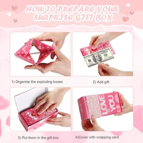 Surprise Gift Box Explosion for Money, Unique Folding Bouncing Red Envelope Gift Box, Creative Pop up Explosion Gift Boxes, Explosion Gift Box for Valentine, Proposal, Birthday, Anniversary in Saudi Arabia