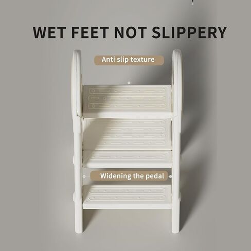 Step Stool for Kids Toddler, Adjustable 3 Folding, Learning Helper Stool for Bathroom Sink Toilet Potty Kitchen Counter with Handles and Non-Slip Pads(Blue) in Kuwait