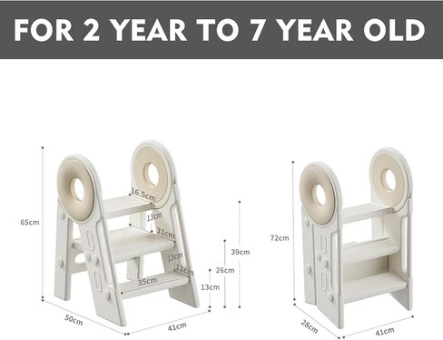 Step Stool for Kids Toddler, Adjustable 3 Folding, Learning Helper Stool for Bathroom Sink Toilet Potty Kitchen Counter with Handles and Non-Slip Pads(Blue) in Kuwait