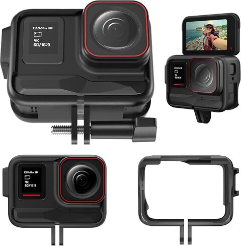 TELESIN Silicone Case Frame Housing Cage Protective Sleeve with Lens Cover Cap for Insta360 Ace Pro Insta 360 Camera Mount Accessories (for Insta360 Ace Pro) in Saudi Arabia