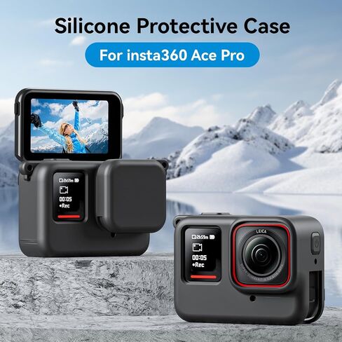 TELESIN Silicone Case Frame Housing Cage Protective Sleeve with Lens Cover Cap for Insta360 Ace Pro Insta 360 Camera Mount Accessories (for Insta360 Ace Pro) in Saudi Arabia