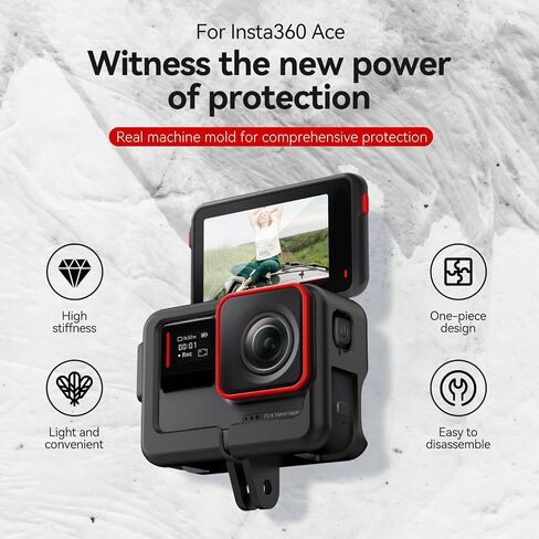 TELESIN غطاء حماية من السيليكون بإطار قفصي مع غطاء غطاء للعدسات لملحقات تثبيت الكاميرا Insta360 Ace Pro Insta 360 (لـ Insta360 Ace Pro) in Saudi Arabia
