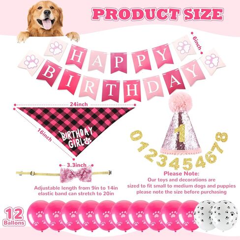 23 Pcs Dog Birthday Party Supplies Set Birthday Toys Cake Teething Squeak Interactive Decorations with Box for Puppy Small Medium Dog(Blue) in Saudi Arabia