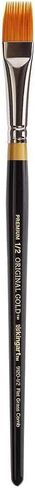 KINGART B-031 Premium 3 pc. Original Gold 9120 Series RAKE Comb Artist Brush Set, Synthetic Golden Taklon Hair for Acrylic, Oil, Watercolor and Gouache Paint, Short Handle, 3 Sizes: 1/8", 1/4", 1/2" in Saudi Arabia