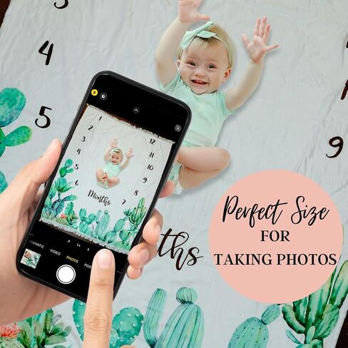 Baby Milestone Blanket - Gender Neutral Monthly Photo Blanket Growth Chart - Newborn To 12 Months Photo Props Baby Blanket - Perfect Boy Or Girl Boho Baby Shower Registry Gifts With Fringe 45" X 53" in Saudi Arabia