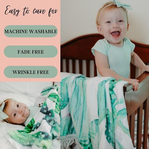 Baby Milestone Blanket - Gender Neutral Monthly Photo Blanket Growth Chart - Newborn To 12 Months Photo Props Baby Blanket - Perfect Boy Or Girl Boho Baby Shower Registry Gifts With Fringe 45" X 53" in Saudi Arabia