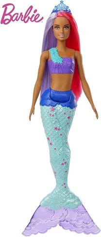 Barbie Dreamtopia Mermaid Doll, 12-inch, Pink and Purple Hair, with Tiara, Gift for 3 to 7 Year Olds in Saudi Arabia