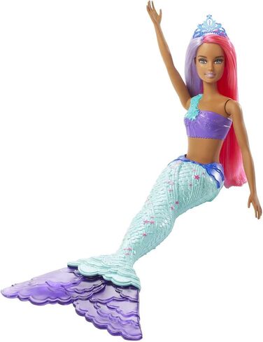 Barbie Dreamtopia Mermaid Doll, 12-inch, Pink and Purple Hair, with Tiara, Gift for 3 to 7 Year Olds in Saudi Arabia