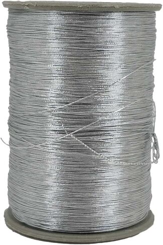 Zari Metallic Threads 0.1 MM (1 Roll) Silver Color for Aari Work Sewing Embroidery Garment Needlework Crafts in Saudi Arabia