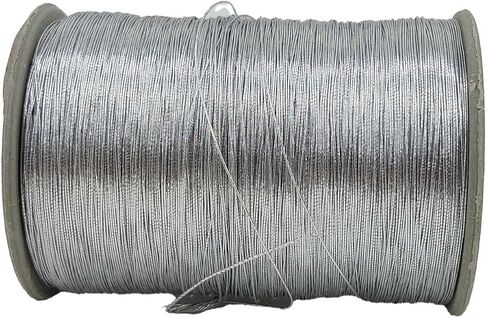 Zari Metallic Threads 0.1 MM (1 Roll) Silver Color for Aari Work Sewing Embroidery Garment Needlework Crafts in Saudi Arabia
