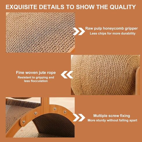 Cat Scratcher Toy, Natural Sisal Cat Scratching Board with Ball, Cardboard Cats Scratching Interactive Solid Wood Durable Scratch for Indoor Kitties Wear-Resistant Furniture Supplies, Pet Toy in Kuwait