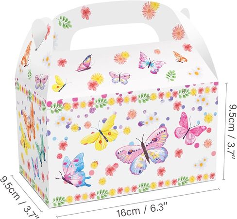 NA 12 Pack Butterfly Party Favor Treat Boxes Butterfly Themed Floral Cardboard Box Spring Butterfly Print Party Goodie Candy Treat Present Boxes for Birthday Wedding Decoration Supplies in Saudi Arabia