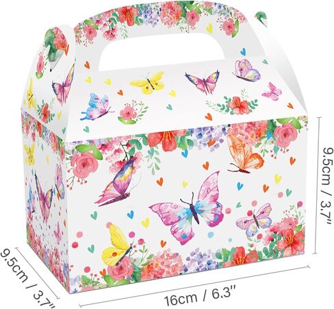 NA 12 Pack Butterfly Party Favor Treat Boxes Butterfly Themed Floral Cardboard Box Spring Butterfly Print Party Goodie Candy Treat Present Boxes for Birthday Wedding Decoration Supplies in Saudi Arabia