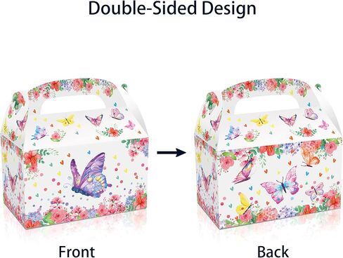 NA 12 Pack Butterfly Party Favor Treat Boxes Butterfly Themed Floral Cardboard Box Spring Butterfly Print Party Goodie Candy Treat Present Boxes for Birthday Wedding Decoration Supplies in Saudi Arabia