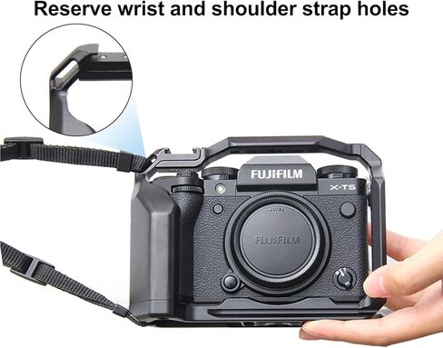 قفص كاميرا لـ FujiFilm X-T5، قفص لكاميرا Fujifilm X-T5 مع مدمج، قفص لـ Fuji XT5 يتضمن فتحات ملولبة 1/4 بوصة / 3/8 بوصة، وفتحات تحديد موقع 1/4 بوصة / 3/8 بوصة -A007 in Kuwait