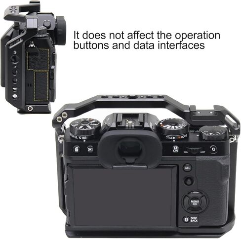 قفص كاميرا لـ FujiFilm X-T5، قفص لكاميرا Fujifilm X-T5 مع مدمج، قفص لـ Fuji XT5 يتضمن فتحات ملولبة 1/4 بوصة / 3/8 بوصة، وفتحات تحديد موقع 1/4 بوصة / 3/8 بوصة -A007 in Kuwait