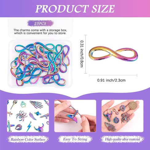 Alloy Cross Angel Wings Moon Flower Charms Pendant Rainbow Color Charms for Bracelet Necklace Earrings Jewelry Making DIY Craft Supplies in Saudi Arabia