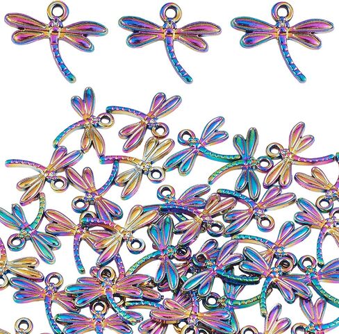 Alloy Cross Angel Wings Moon Flower Charms Pendant Rainbow Color Charms for Bracelet Necklace Earrings Jewelry Making DIY Craft Supplies in Saudi Arabia
