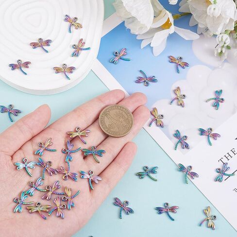 Alloy Cross Angel Wings Moon Flower Charms Pendant Rainbow Color Charms for Bracelet Necklace Earrings Jewelry Making DIY Craft Supplies in Saudi Arabia