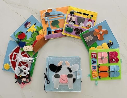Farmyard Fun Book | Busy Book | Quiet Book | Activity Book | Sensory Book in Kuwait