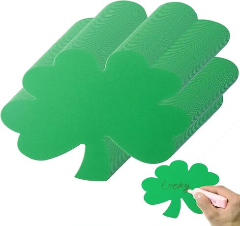 36 Pcs Large Four Leaf Clover Cutouts 10 x 8 Paper Four Leaf Clover Shape Cut-Out Green St. Patrick's Day Cutout Decoration with Glue Points for Kids School Craft Projects Classroom Irish Party Decor in Saudi Arabia