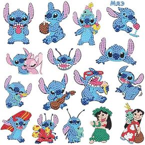 TRUMIL 16 Pcs 5D Diamond Art Stickers Kits for Kids Arts and Crafts for Kids Ages 8-12 Easy to DIY Creative Diamond Mosaic Sticker Craft by Numbers Kits Boys and Girls Birthday Gifts
