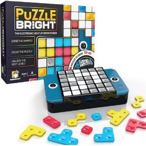 Brainwright - Puzzle Bright - The Electronic Light Up Brain Teaser Puzzle for Ages 8+. Brain Games for Kids and Adults, Travel Games, Stocking Stuffer Gift for Kids, Teens and Adults, 1+ Players