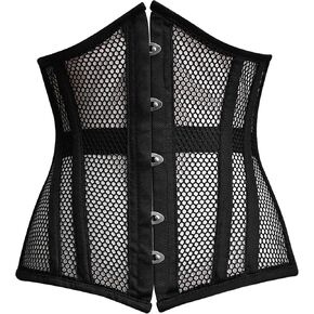 Black Mesh Corset Tops for Women, Bustier Corset Top Body Shaper Lace Corset Tops for Women, Underbust Waist Trainer