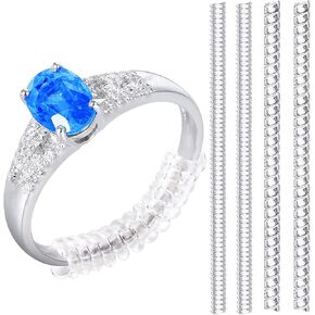 Ring Size Adjuster Jewelry Tightener Resizer Loose Rings Invisible Transparent for Loose Rings Clear Plastic Wide Thin Band Resizing Ring 4 pack Mandrel for Making Jewelry Guard