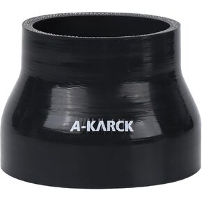 A-KARCK 4'' Silicone Duct Reducer, 4'' to 5'' ID Silicone Pipe Straight Coupler Hose 3'' Length Universal 4-Ply Reinforced Silicone Coupler Black