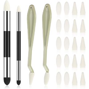 24pcs Artist Blending Blending Stump Sponge Pen, Double Headed Drawing Art Blender Pencil Sketch Scrapers Tools with Sponge Head Washable Sketch Rubbing Sponge for Blending Lightening and Highlight