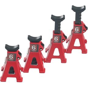 4 Pack 1/24 Adjustable RC Jack Stands, Compatible with Traxxas TRX4M Axial SCX24 AX24 FMS FCX24, Height Range 4-34mm, Ideal for RC Crawler Car Maintenance (Red)