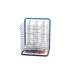 Creative Minds Marvel 15-Shelf Art Drying Rack for Classrooms and Art Studios, Heavy-Duty Tabletop or Wall Mount Art Rack with 15 Spacious Shelves, Blue