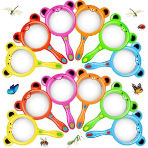 6Pcs Magnifying Glass for Kids, Colorful Hand Toy Magnifying Glass, Mini Magnifying Glasses for Science Class Reading Outdoor Observation Party Favor