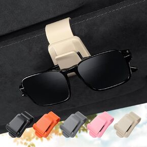 2 Pack Sunglass Holder for Car Visor Clip Eyeglass Ticket Card Clip on Sunglasses Mount Car Visor Accessories Organizer (KAFANLIN Black 2 Pack)