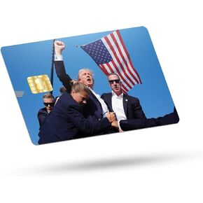 Donald Trump Rally attack 2024 Credit Card Skin, Debit Card Skin Cover, Credit Card Sticker Cover - Stylish Card Stickers for Debit Cards and Credit Cards - Credit Card Cover (Trump Rally Sticker)