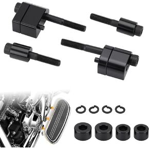 Driver Floorboard Outward Extension Spacer Extenders Kit 1'' &1.5'' Compatible with Harley Touring Road King Street Glide Electra Glide Road Glide 2009-2024 FL Trikes 2009-2013 (Black)