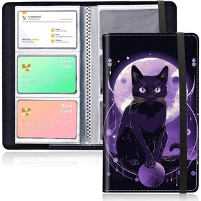 Business Card Organizer, 240 Cards Business Cards Holder, Portable Business Card Binder for Men or Women, Credit Card Organizer, Business Card Book, Wolf 02