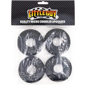 Little Guy Racing Swamp King M/T (64mm) 1.0 Inch Tires Compatible with 1/24 RC Axial SCX24, RGT, Element, Enduro, URUAV (4 Tires per Order), Black, 64mmx24.5mmR1 + Free Get4Cheap Sticker