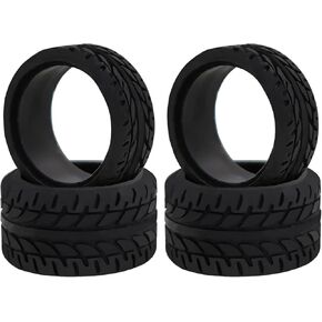 4Pcs 1/28 Rc Drift Car Tires, [2N+2W] High Grip Tires Simulated Tire Tread Racing Tyre for 1/28 Mosquito Cart Mini-Z MR03 IW04M AWD AMZ Mini-Q RC Car Upgrade Parts