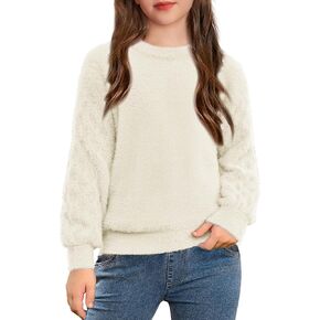 GARCE Karin Girl's Sweaters Pullover Fall Kids School Chunky Jumper Shirts 6-14