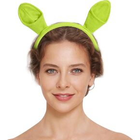 Green Ogre Ears Headband, Monster Ears Horns Headwear for Adult Womens Mens Teens Halloween Costume Cosplay Festival Theme Party Accessories