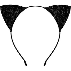 BAINFE Cat Ears Headband Black Glitter Cat Hairband for Girls Women Halloween Headbands Cat Women Headbands Costume Hair Accessories for Kids Adults