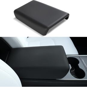 Tesla Model 3 Model Y Armrest Cover Black, Non-Slip TPE Center Console Cover for 2016-2024 Tesla Model 3/Y Interior Accessories [Not Compatible with Model 3 2024]