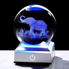 Crystal Ball 3D Galaxy Saturn with LED Colorful Base, 3.15" Astronomy Glass Planet Sphere Galaxy Saturn Birthday Gifts for Astronomy Home Decorations