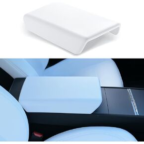 Tesla Model 3 Model Y Armrest Cover Black, Non-Slip TPE Center Console Cover for 2016-2024 Tesla Model 3/Y Interior Accessories [Not Compatible with Model 3 2024]