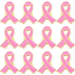 50 Pcs Breast Cancer Awareness Pins Breast Cancer Awareness Bulk Items Breast Cancer Survivor Charity Event Pink Ribbon Pins Gold