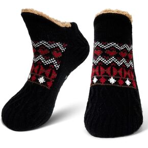 ZAKASA Fuzzy Slipper Socks for Men Women Winter Warm Fluffy Cozy Thick Fleece Lined Comfy Non Slip Cabin House Socks Indoor in Saudi Arabia