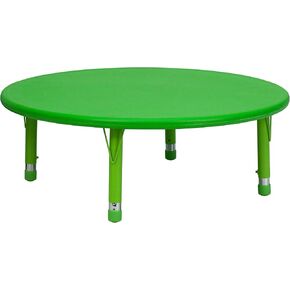Flash Furniture Wren 45'' Round Blue Plastic Height Adjustable Activity Table